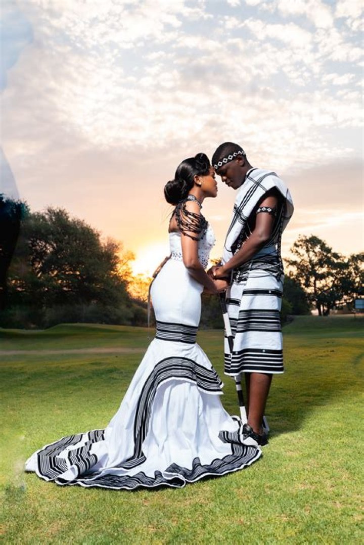 White woman wear Xhosa wedding dress