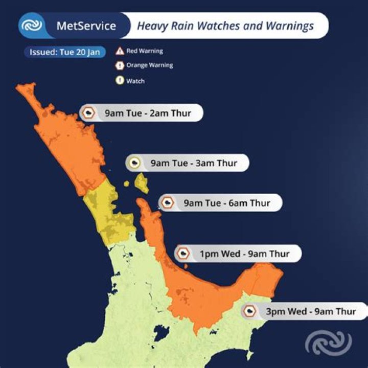 Wild weather: Coromandel, Northland, Bay of Plenty and Nelson areas all under heavy rain warnings