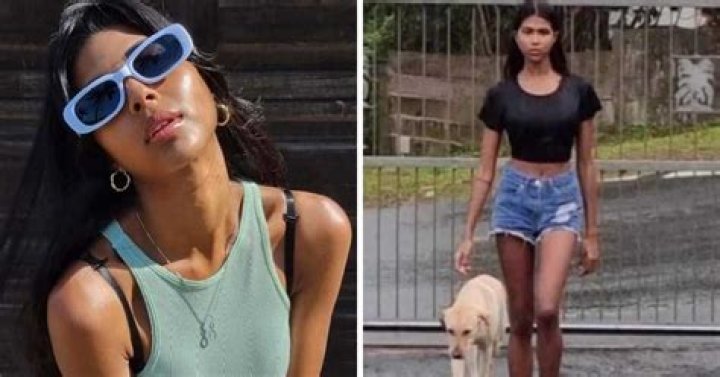 Young woman trends for epic cat walk Young woman trends for epic cat walk